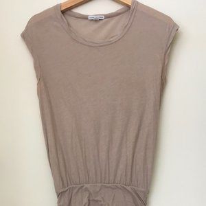 James Perse Nude Ruched Cap Sleeve Mini Dress Sz 0